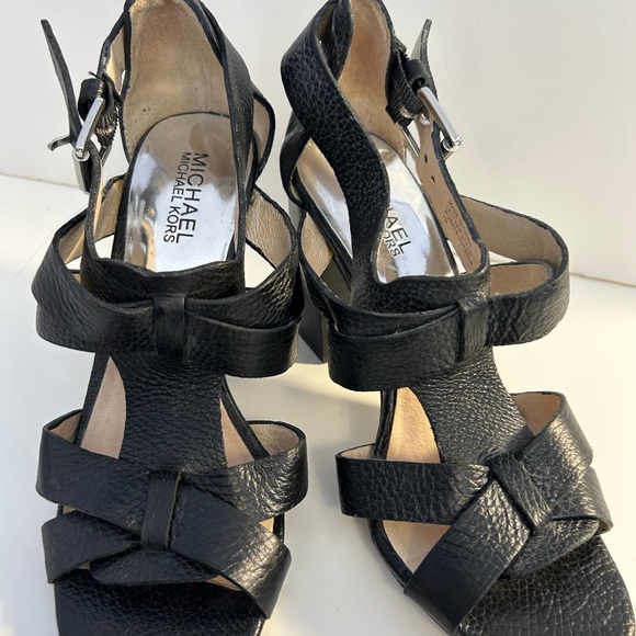 Michael Kors Black Leather Heels - Picture 2 of 5